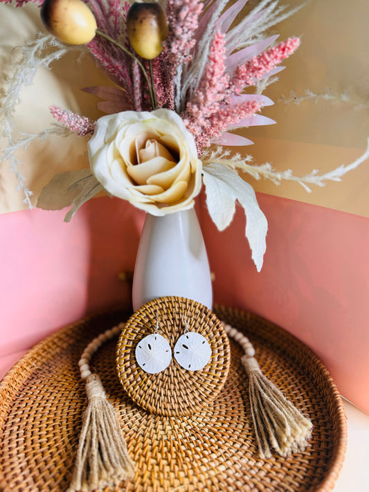 Real Sand Dollar Earrings & Necklace